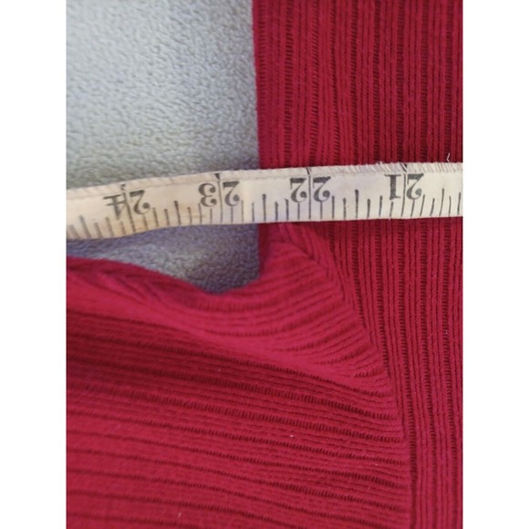 Milano Design Group womens red ribbed cotton blend cardigan sweater large - Picture 5 of 7